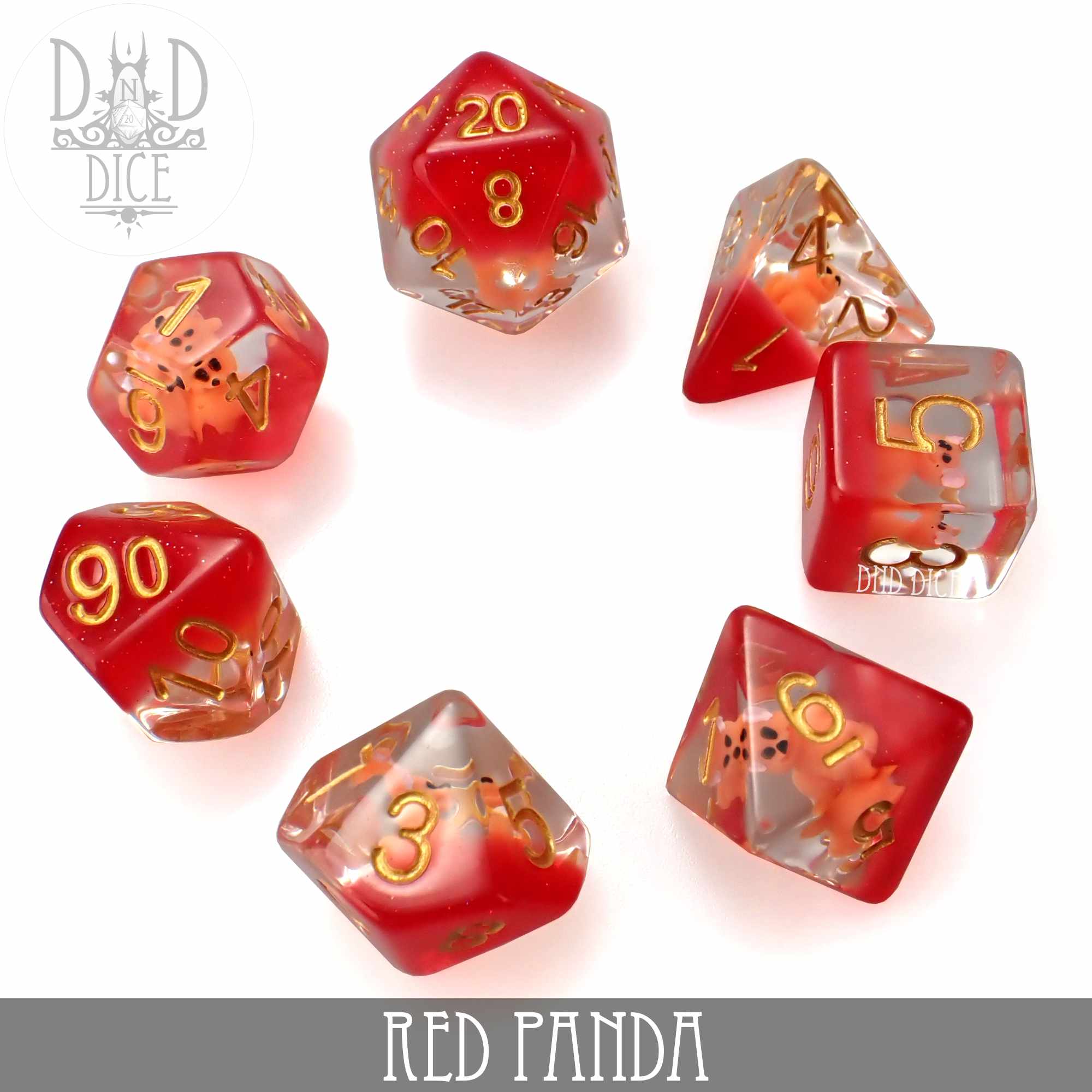 Red Panda Dice Set - Bards & Cards