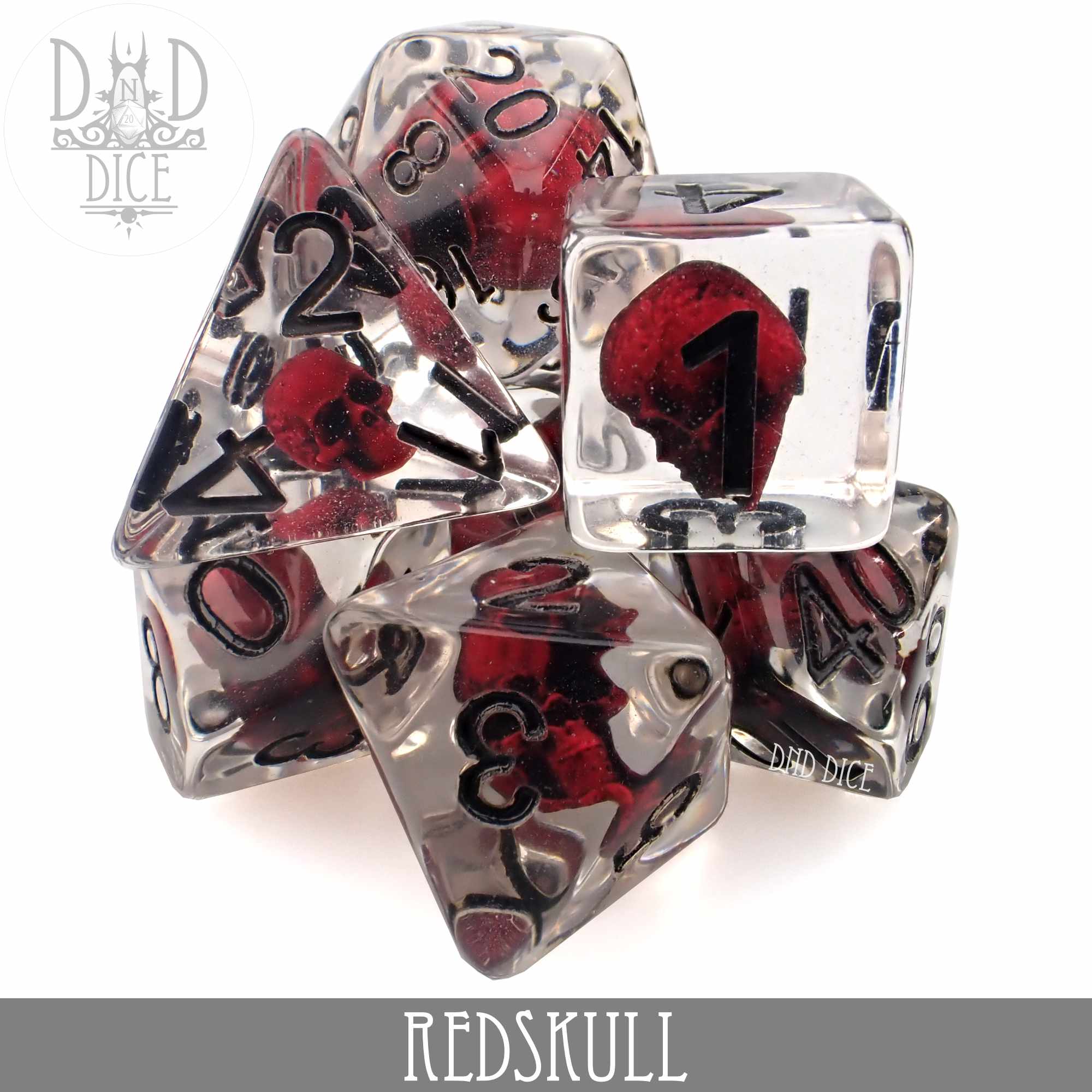 Red Skull Dice Set - Bards & Cards