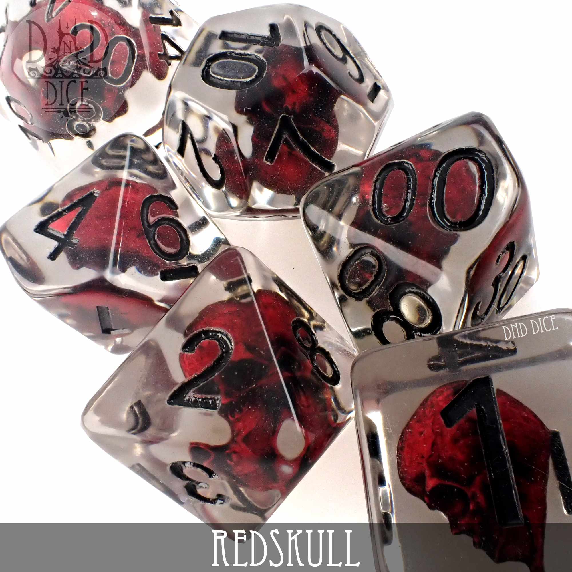 Red Skull Dice Set - Bards & Cards