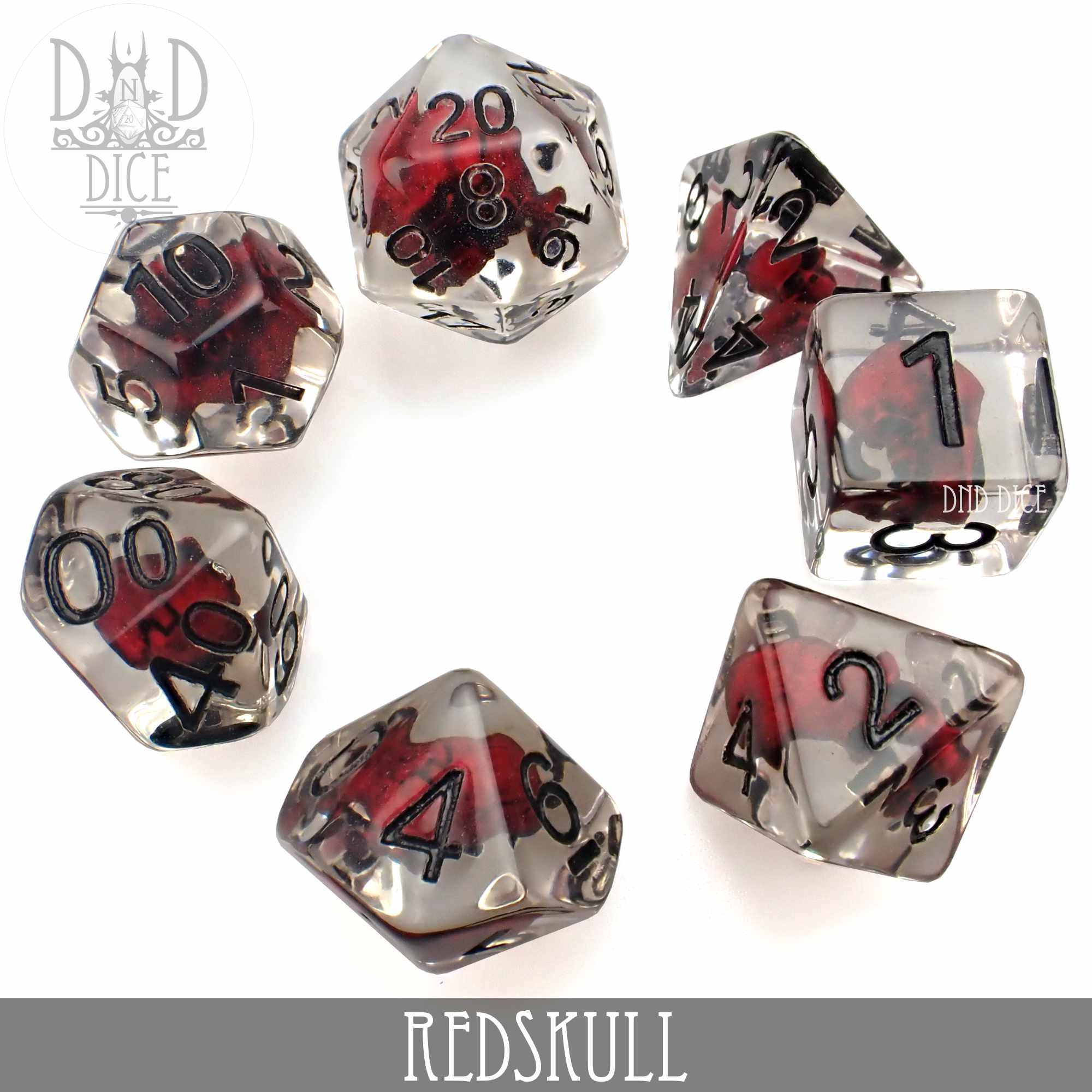 Red Skull Dice Set - Bards & Cards