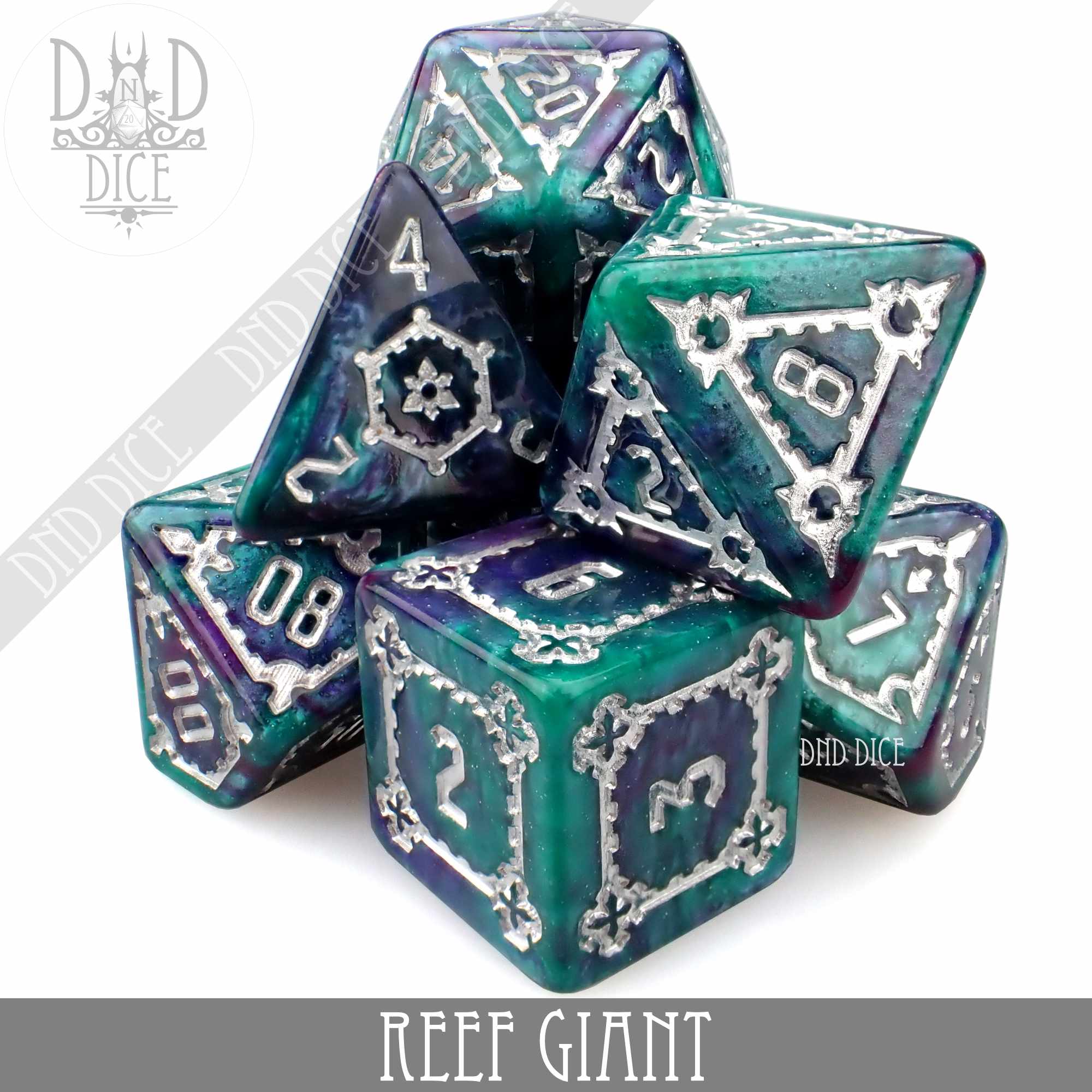 Reef Giant Dice Set (Oversized) - Bards & Cards