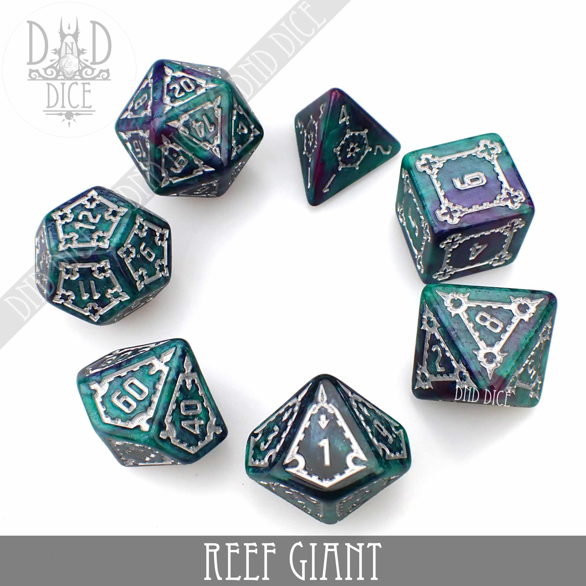 Reef Giant Dice Set (Oversized) - Bards & Cards