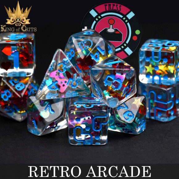 Retro Arcade 11 Dice Set - Bards & Cards
