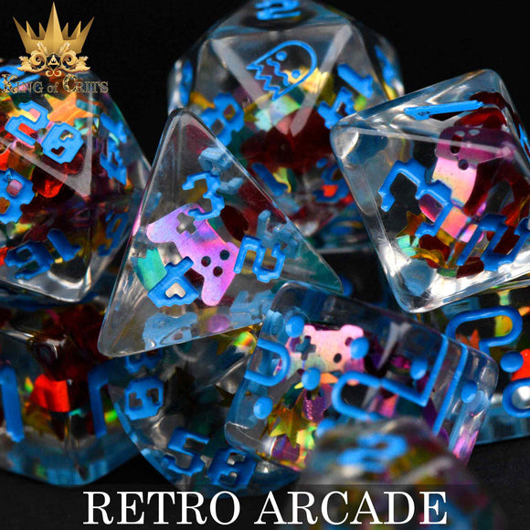 Retro Arcade 11 Dice Set - Bards & Cards