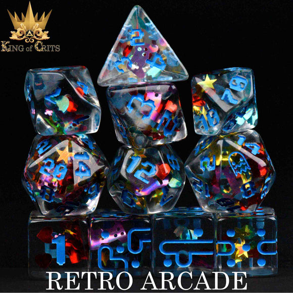 Retro Arcade 11 Dice Set - Bards & Cards