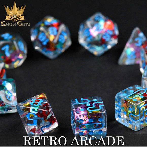 Retro Arcade 11 Dice Set - Bards & Cards