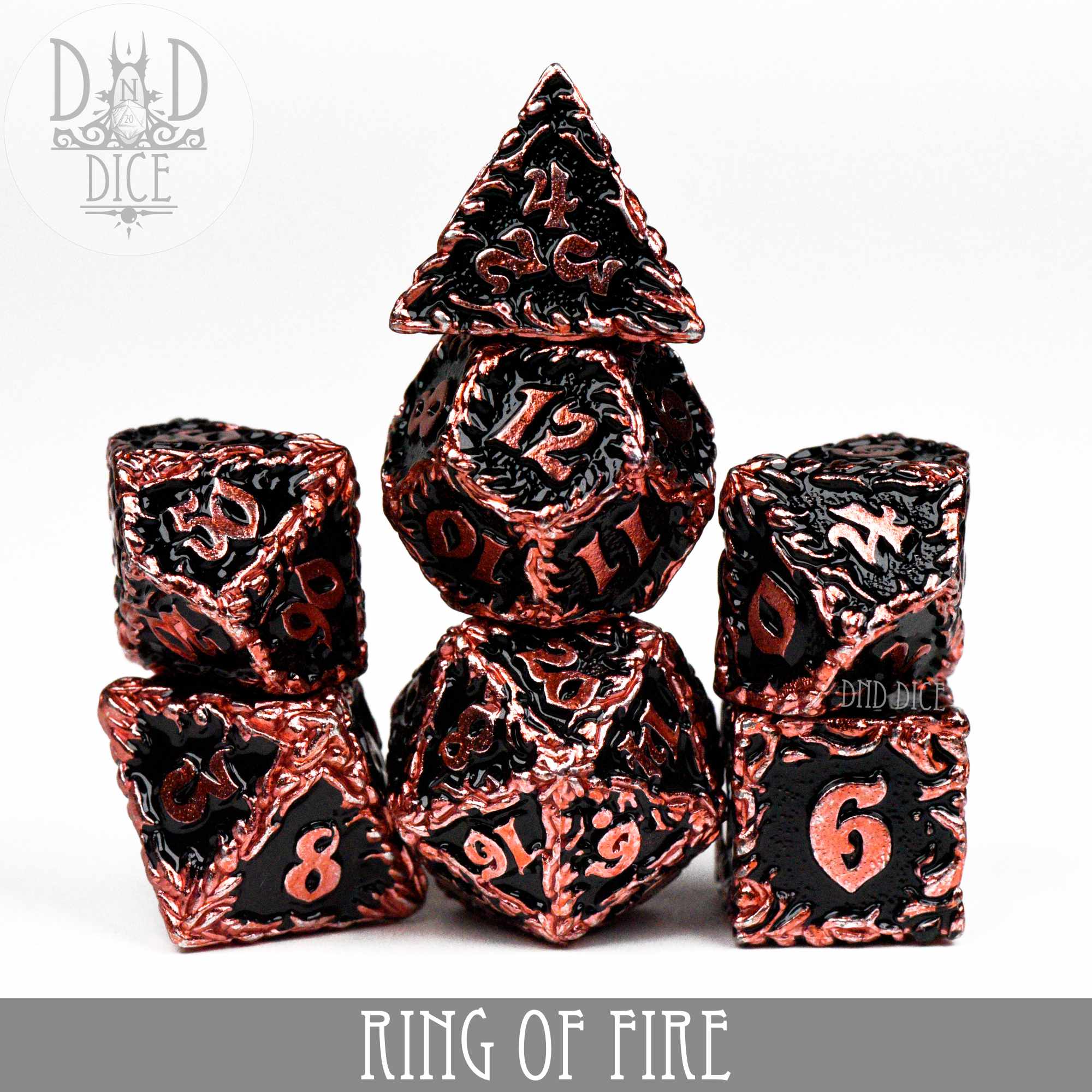 Ring of Fire Metal Dice Set - Bards & Cards