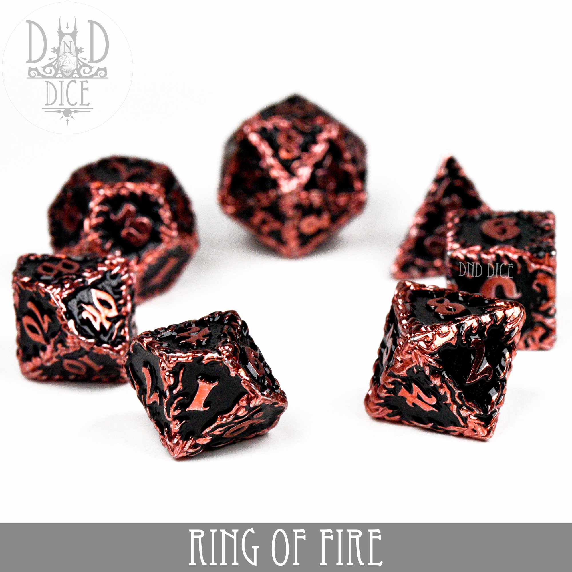 Ring of Fire Metal Dice Set - Bards & Cards