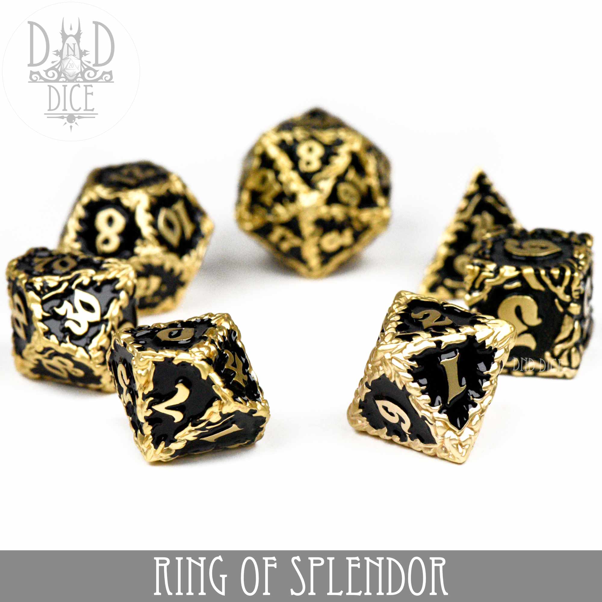 Ring of Splendor Metal Dice Set - Bards & Cards