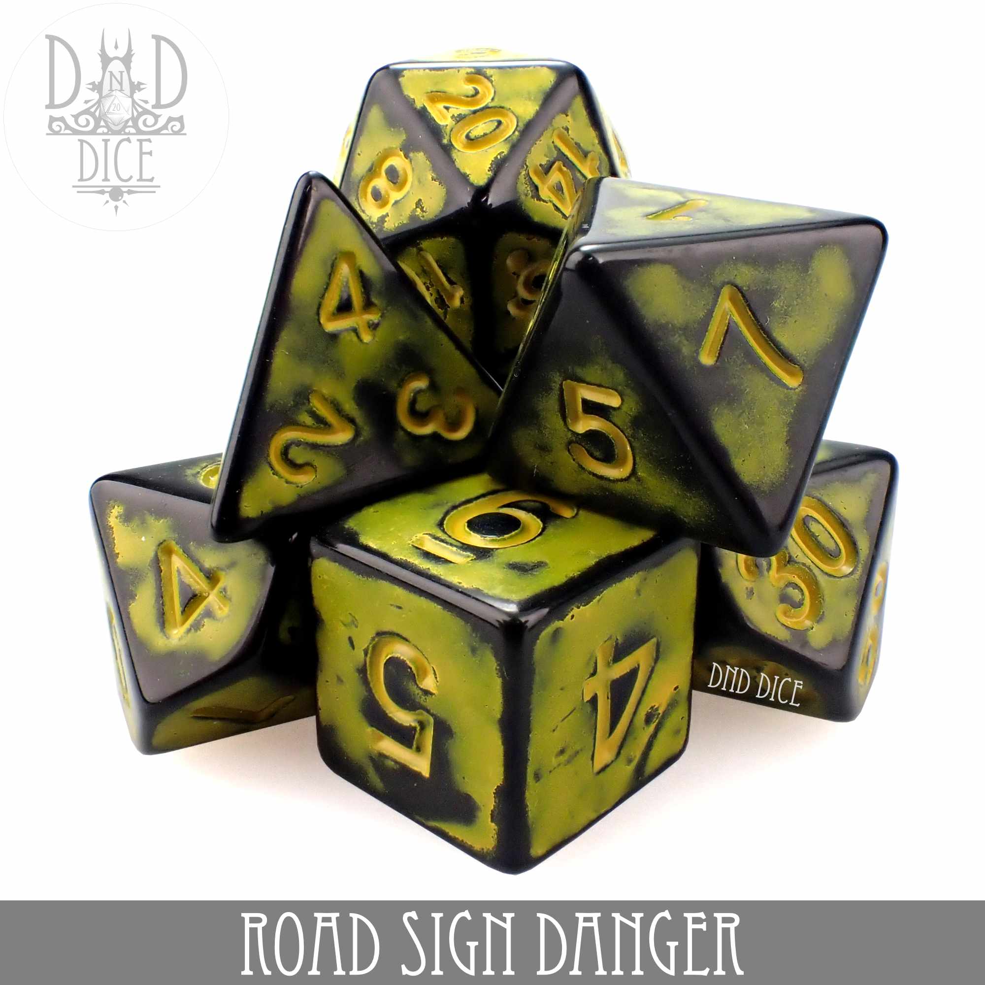 Road Sign Danger Dice Set - Bards & Cards