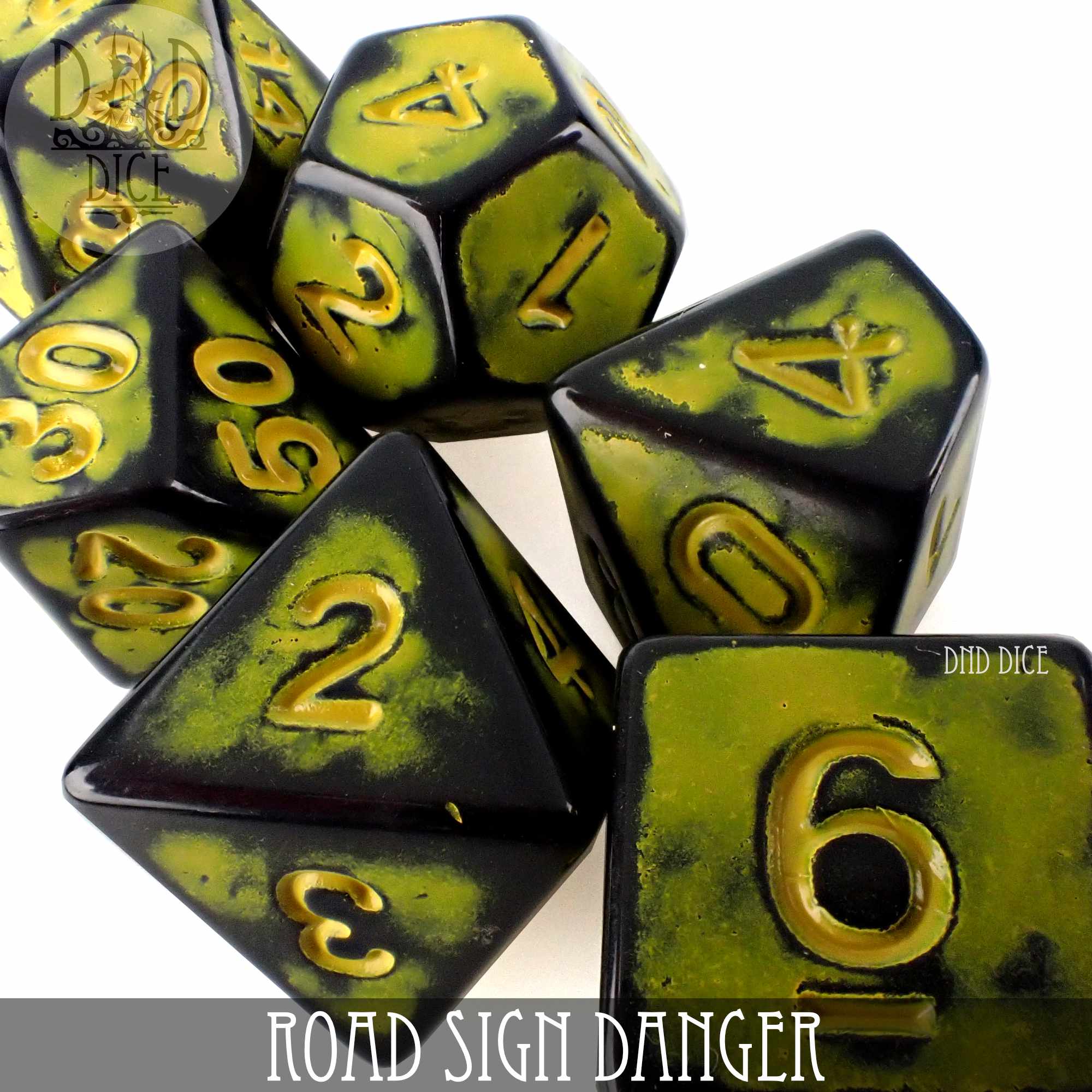 Road Sign Danger Dice Set - Bards & Cards