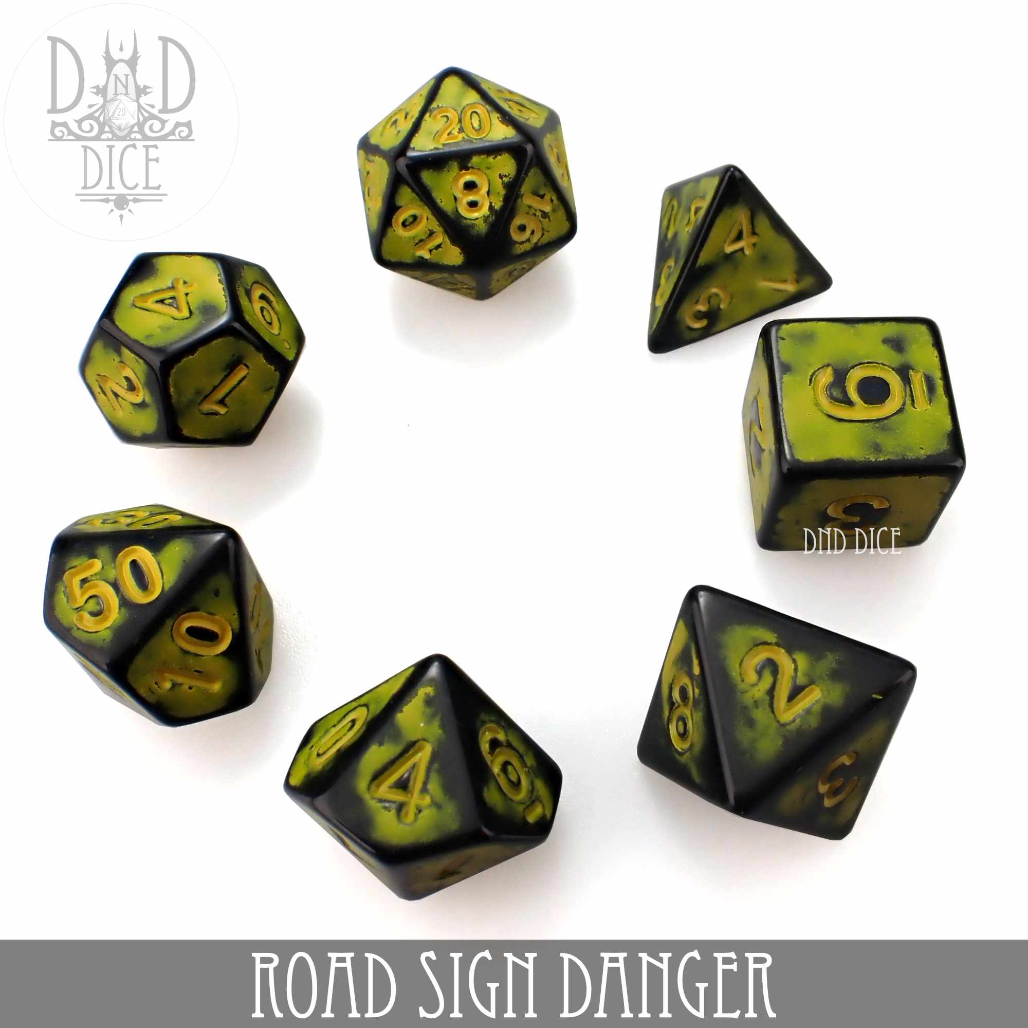 Road Sign Danger Dice Set - Bards & Cards