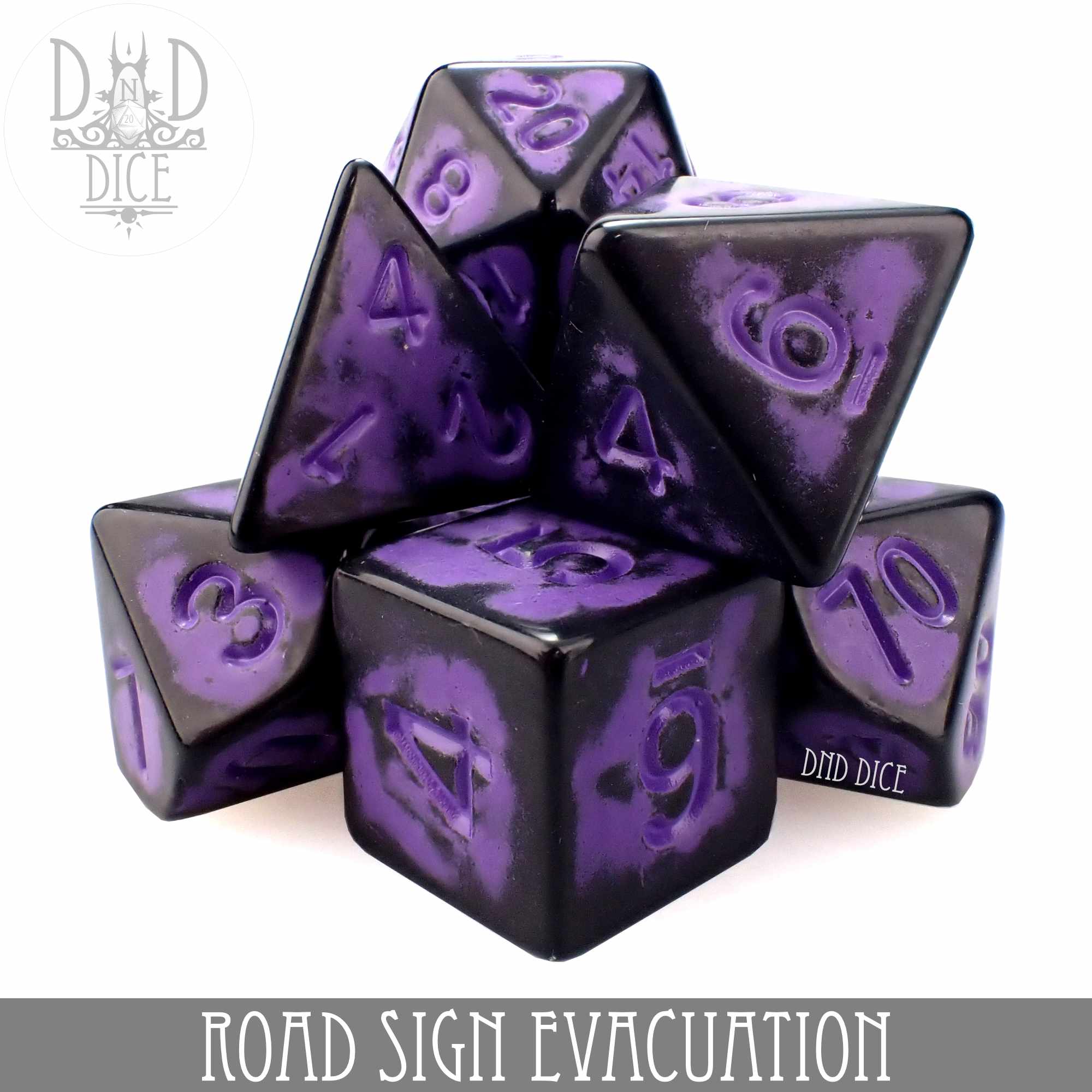 Road Sign Evacuation Dice Set - Bards & Cards