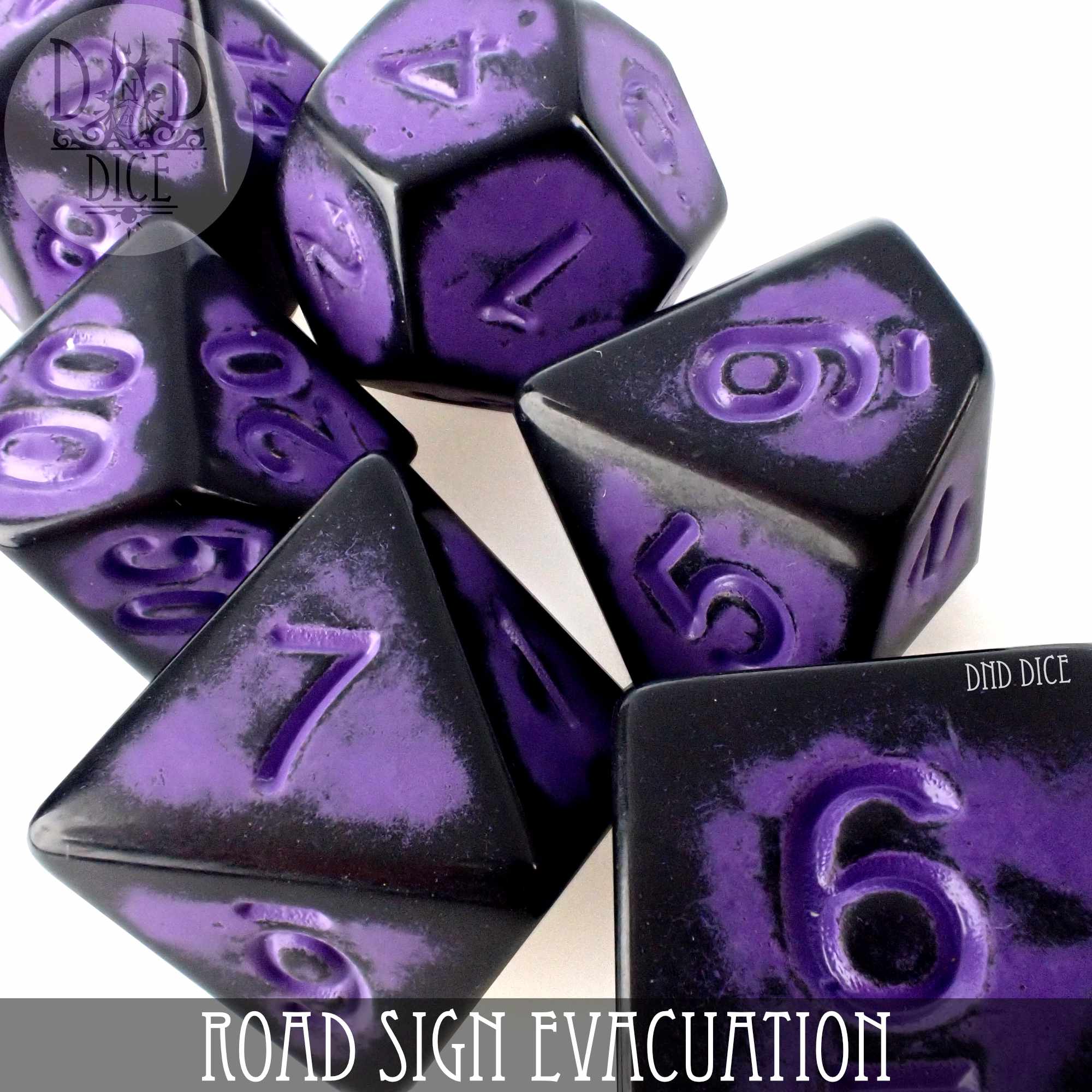 Road Sign Evacuation Dice Set - Bards & Cards