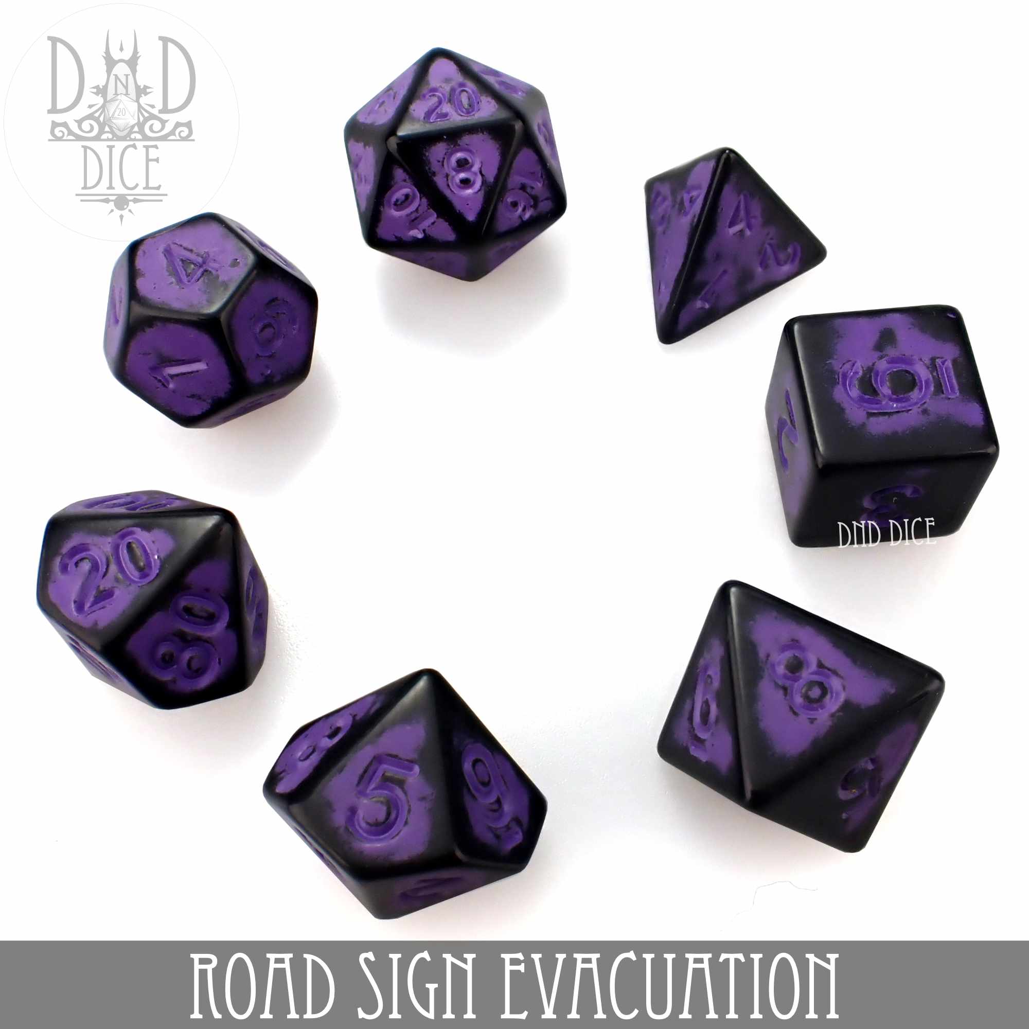 Road Sign Evacuation Dice Set - Bards & Cards