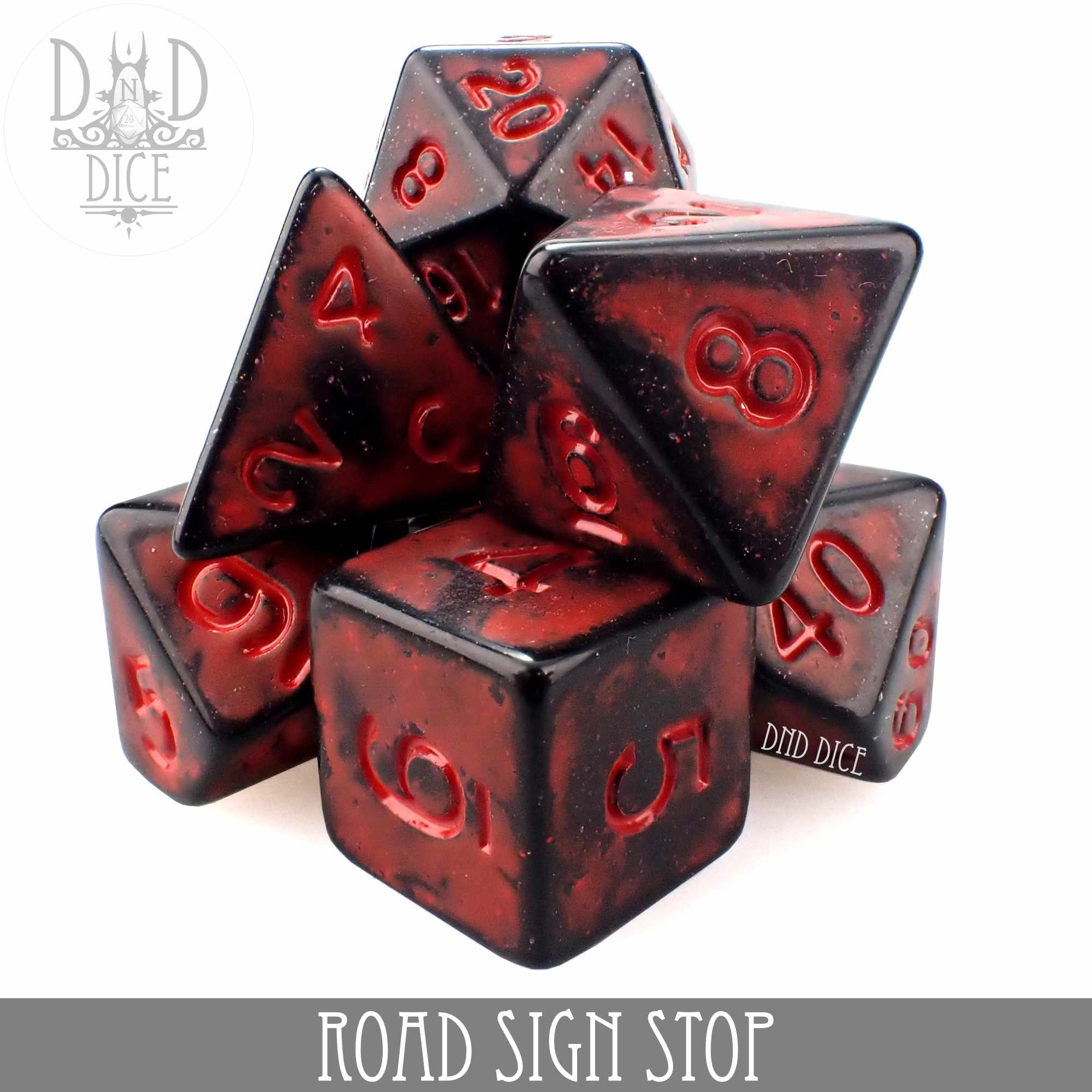 Road Sign Stop Dice Set - Bards & Cards