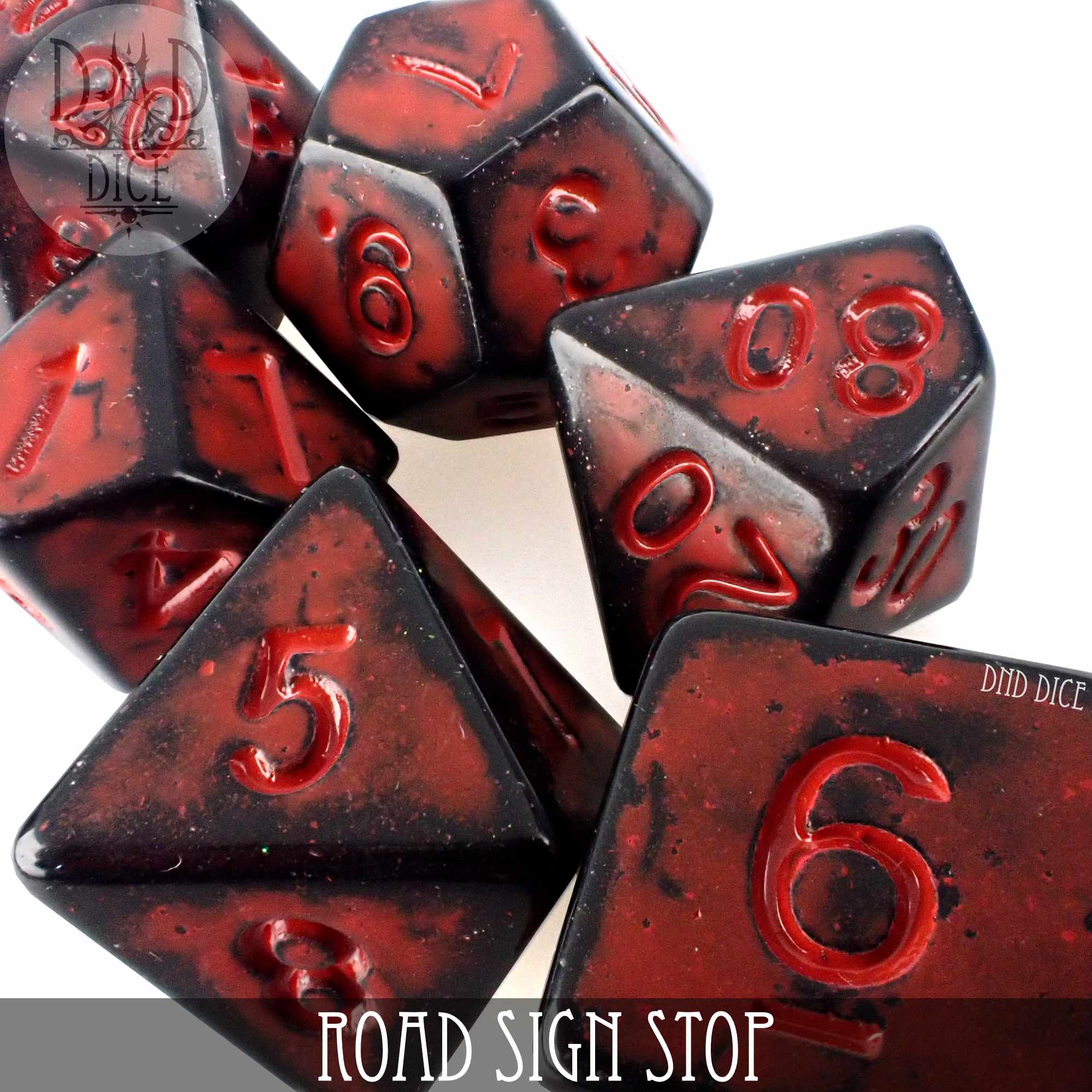 Road Sign Stop Dice Set - Bards & Cards