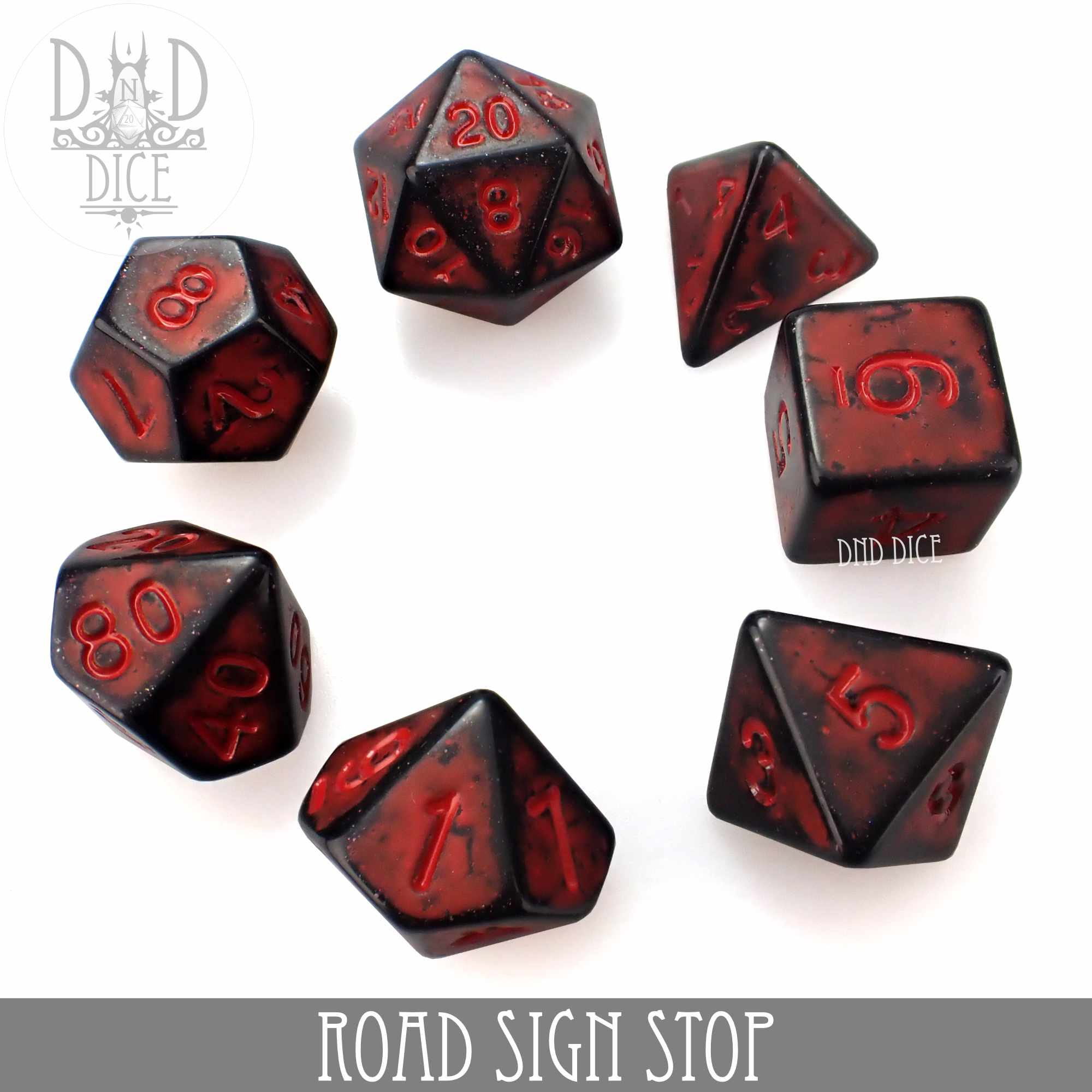 Road Sign Stop Dice Set - Bards & Cards