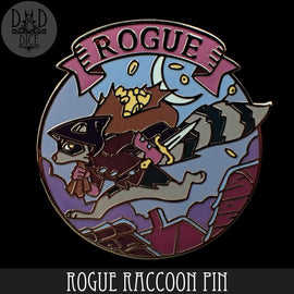 Rogue Raccoon Enamel Pin - Bards & Cards