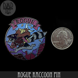 Rogue Raccoon Enamel Pin - Bards & Cards