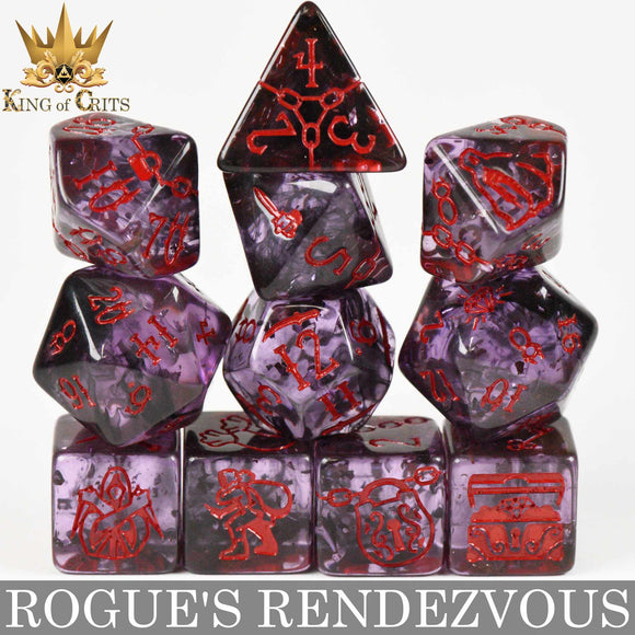 Rogue's Rendezvous 11 Dice Set - Bards & Cards