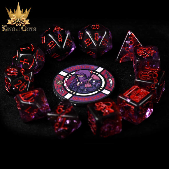 Rogue's Rendezvous 11 Dice Set - Bards & Cards