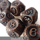 Saurian Scales Metal Dice Set - Bards & Cards