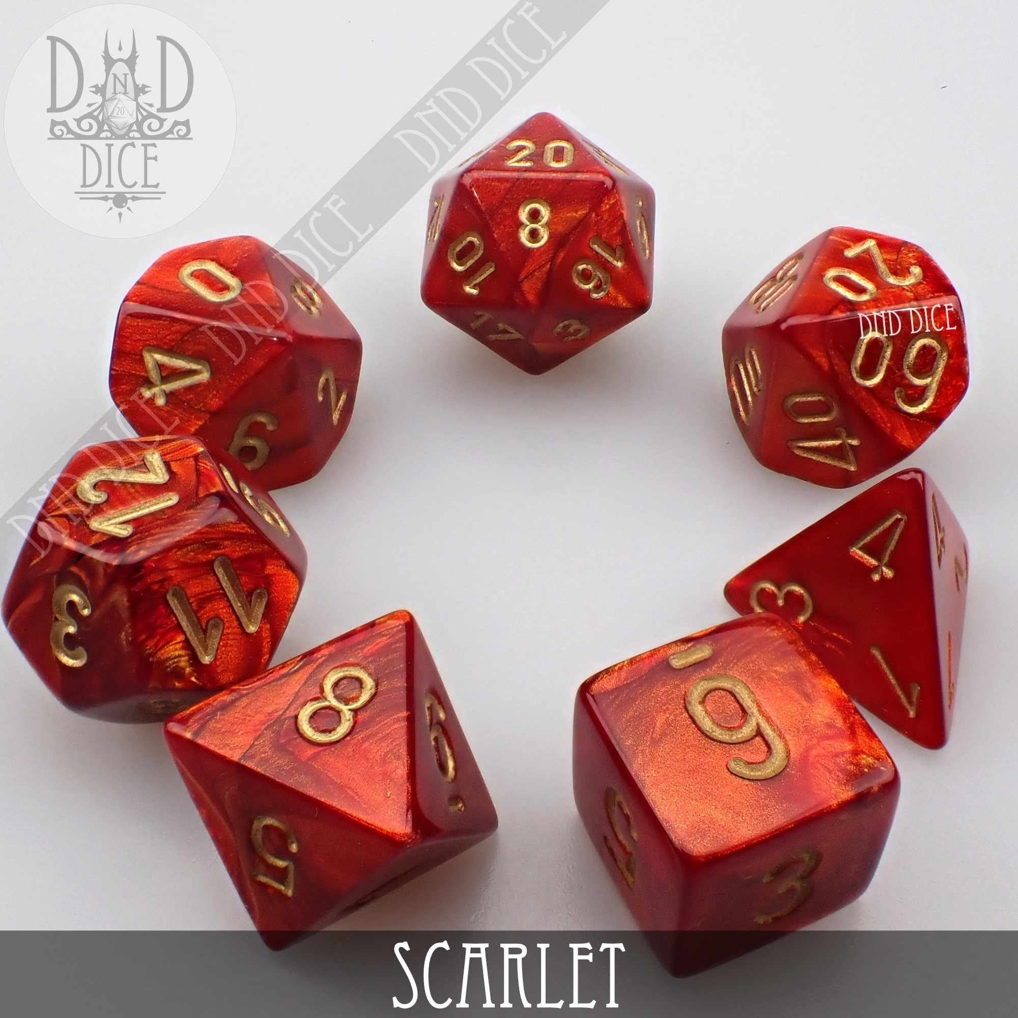 Scarab Scarlet Dice Set - Bards & Cards