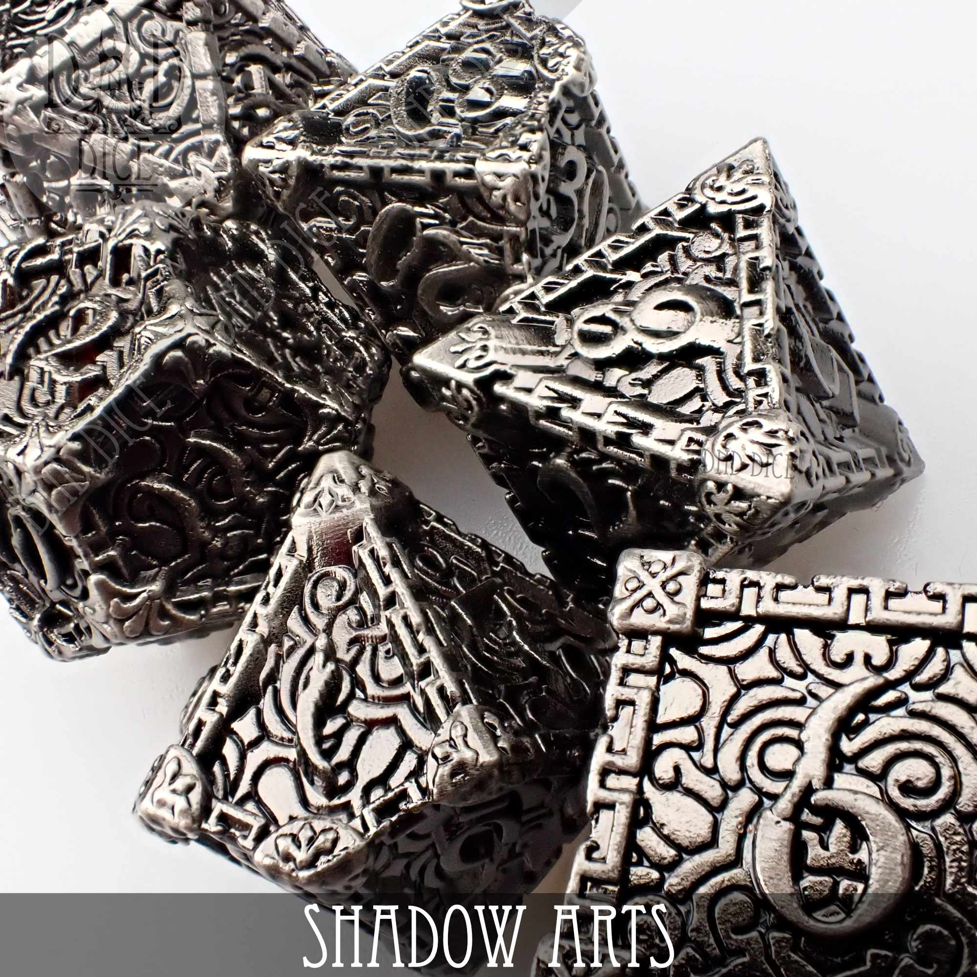 Shadow Arts Metal Dice Set - Bards & Cards