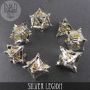 Silver Legion Metal Dice Set - Bards & Cards