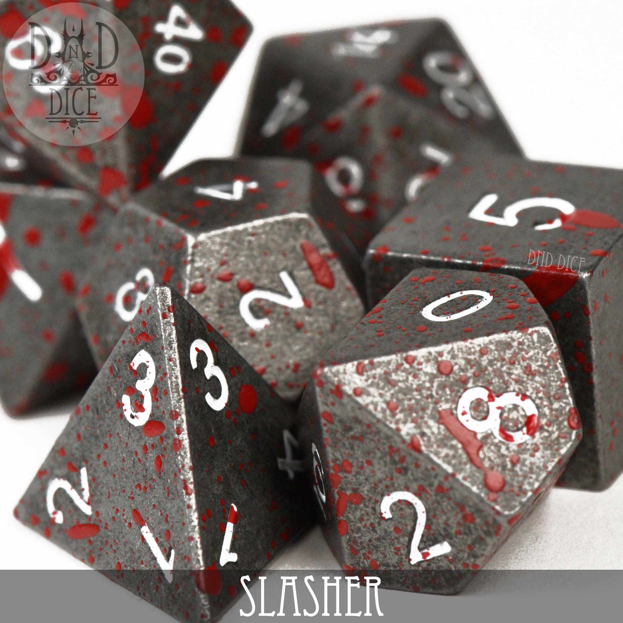 Slasher Metal Dice Set - Bards & Cards