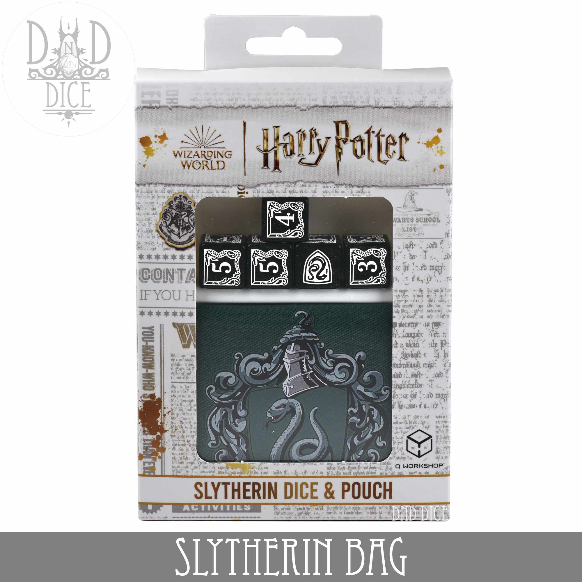 Harry Potter - Slytherin Dice Bag & 5D6 - Bards & Cards