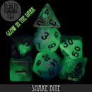 Snake Bite Glow in the Dark Dice Set - Bards & Cards