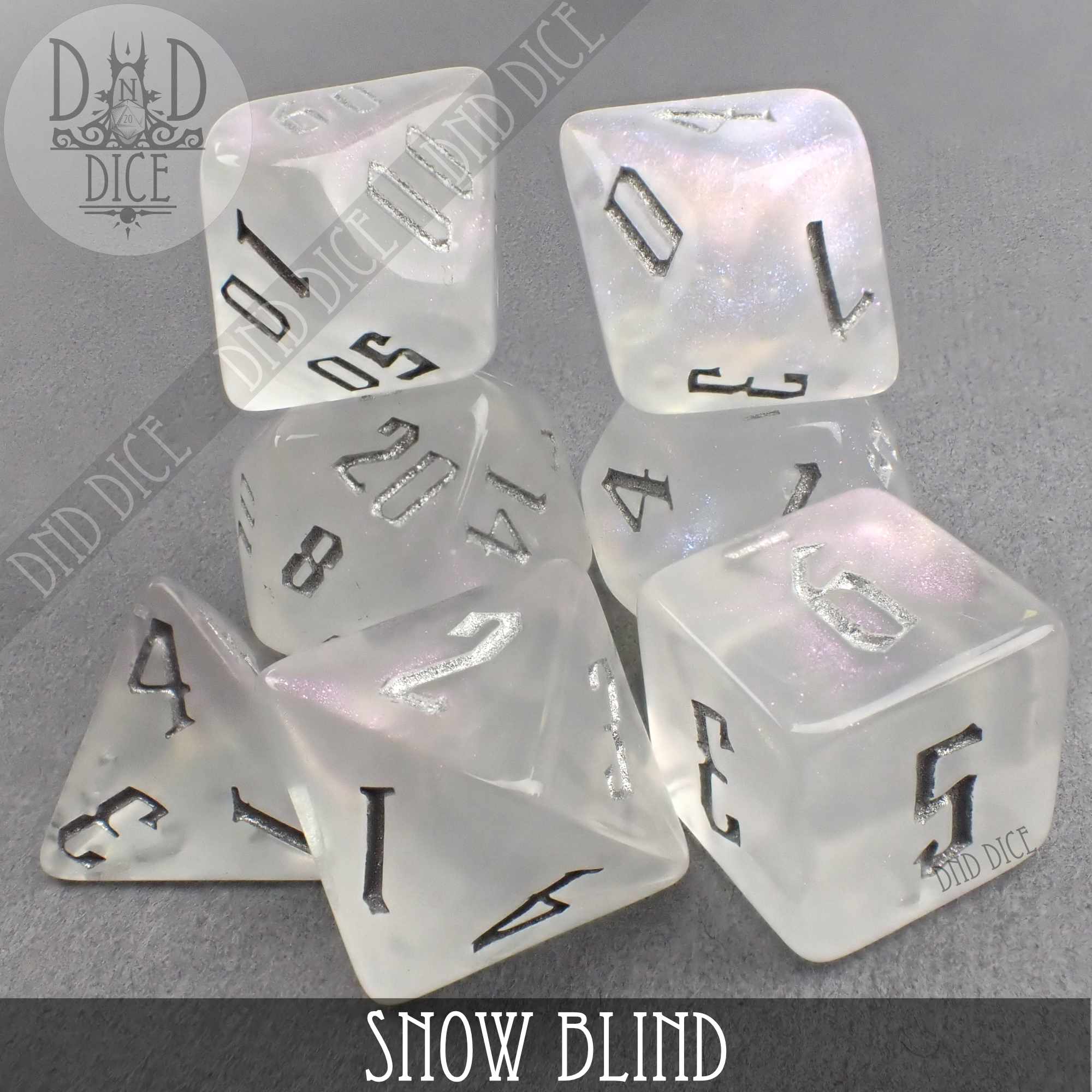 Snow Blind Dice Set - Bards & Cards