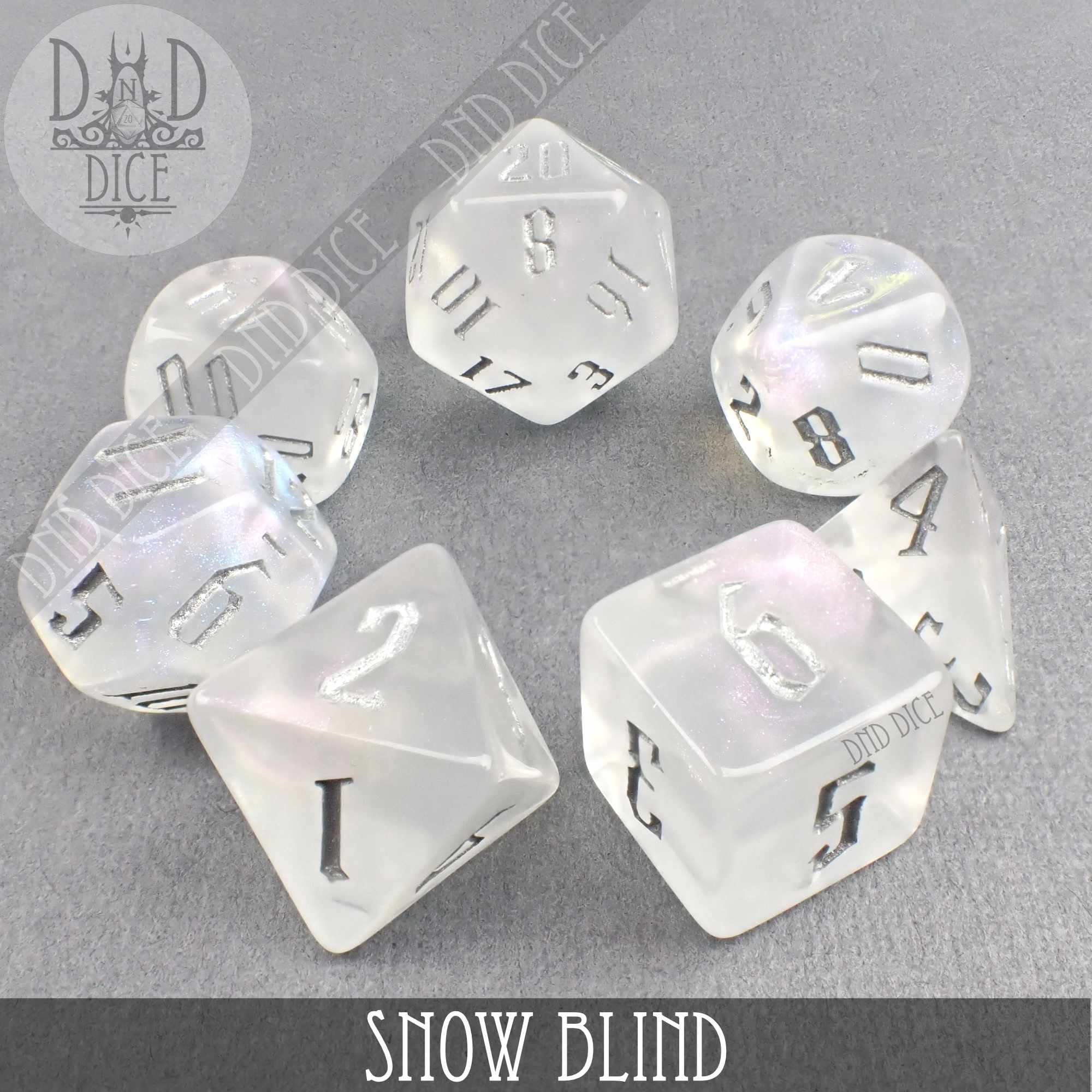 Snow Blind Dice Set - Bards & Cards