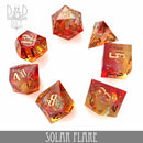 Solar Flare Handmade Dice Set - Bards & Cards
