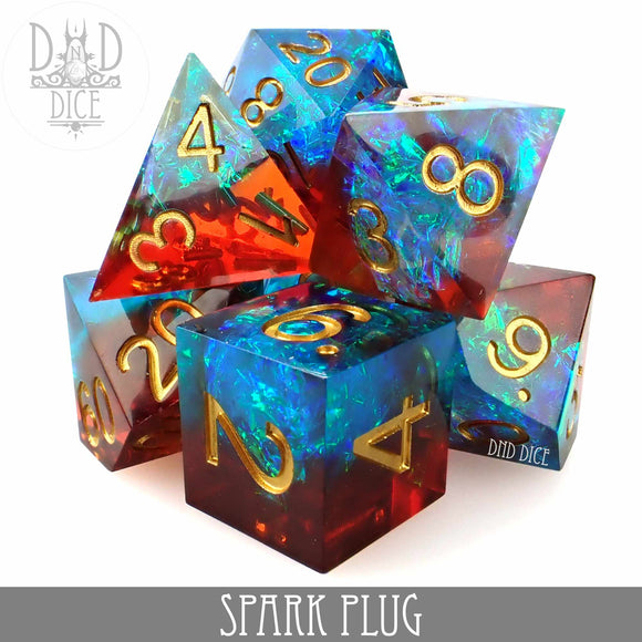 Spark Plug Handmade Dice Set - Bards & Cards