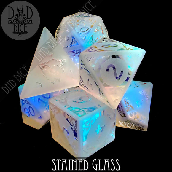 Stained Glass Frosted Dice Set (Gift Box) - Bards & Cards