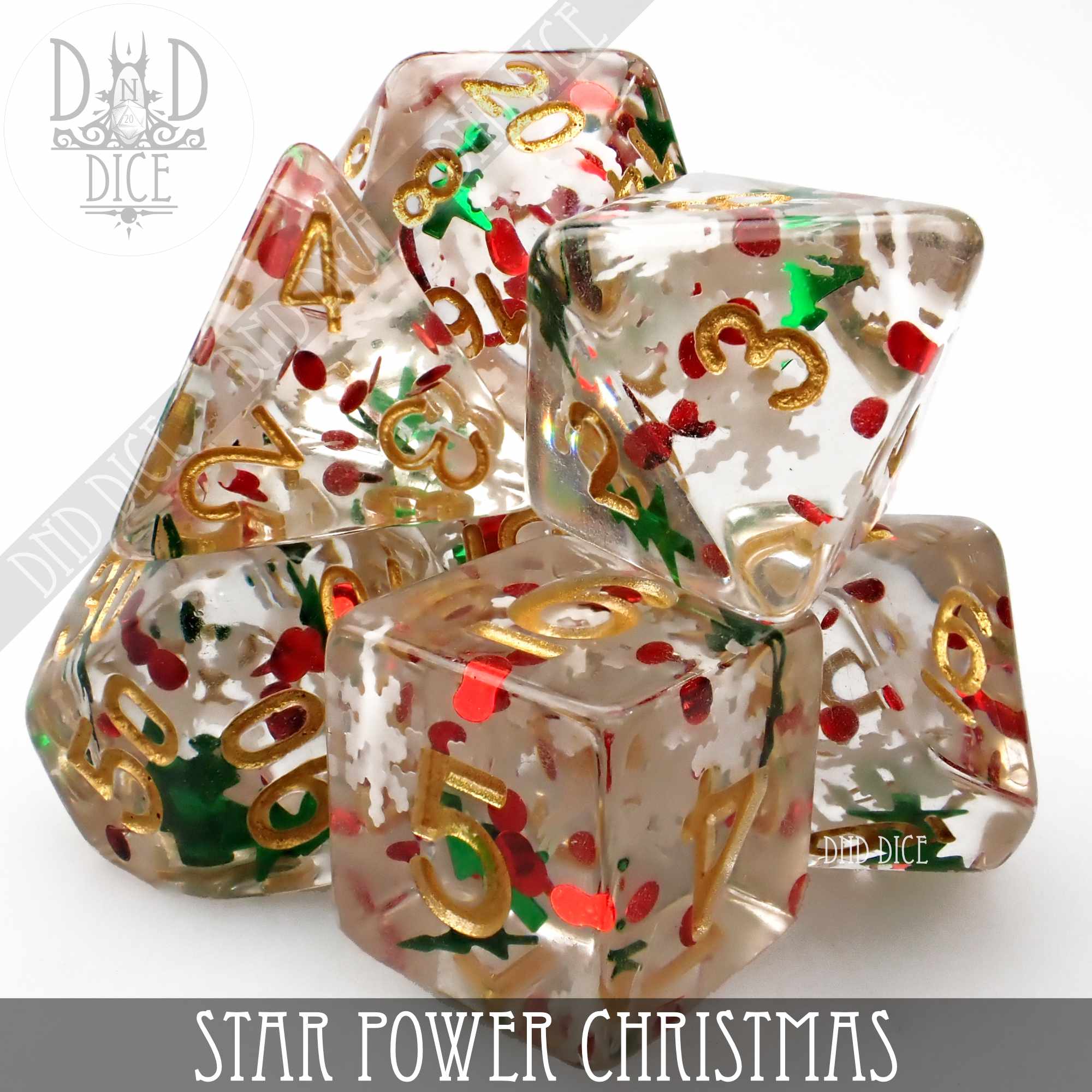 Star Power Christmas Dice Set - Bards & Cards