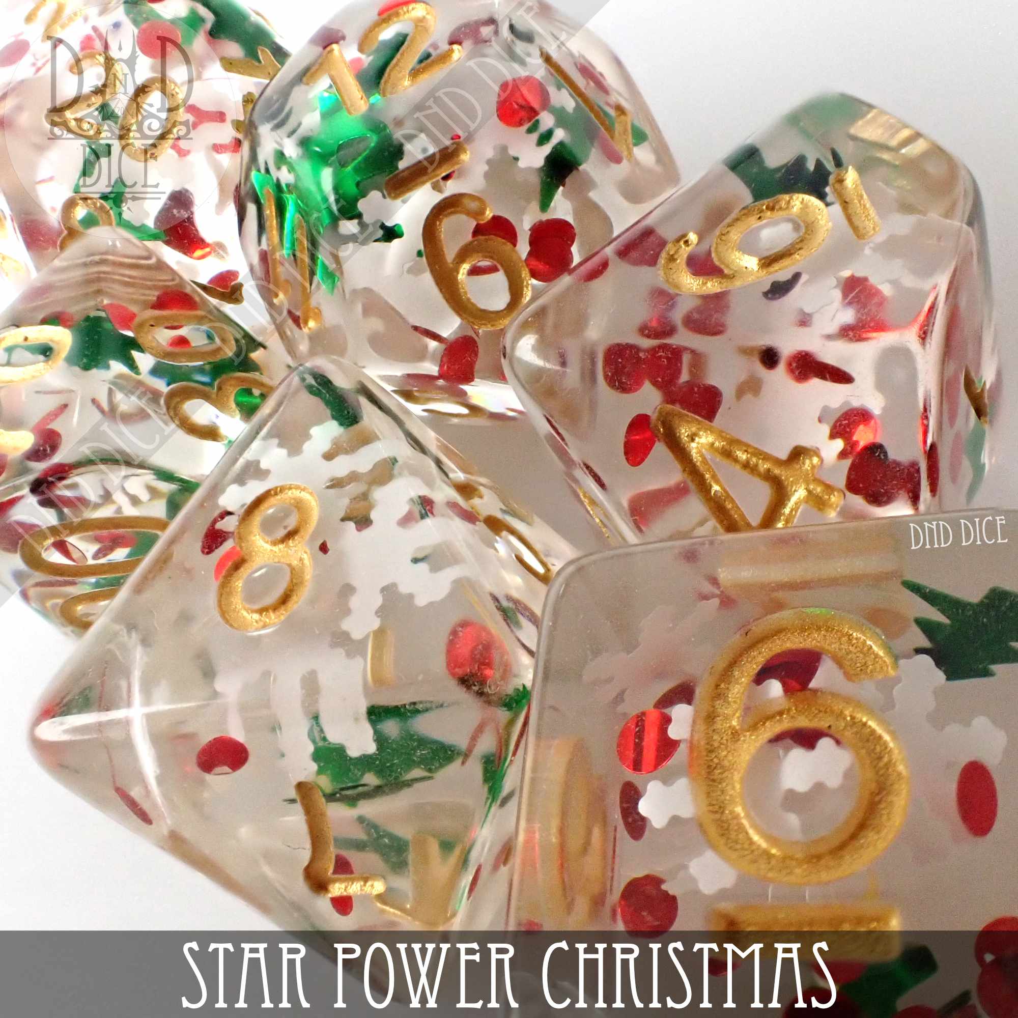 Star Power Christmas Dice Set - Bards & Cards