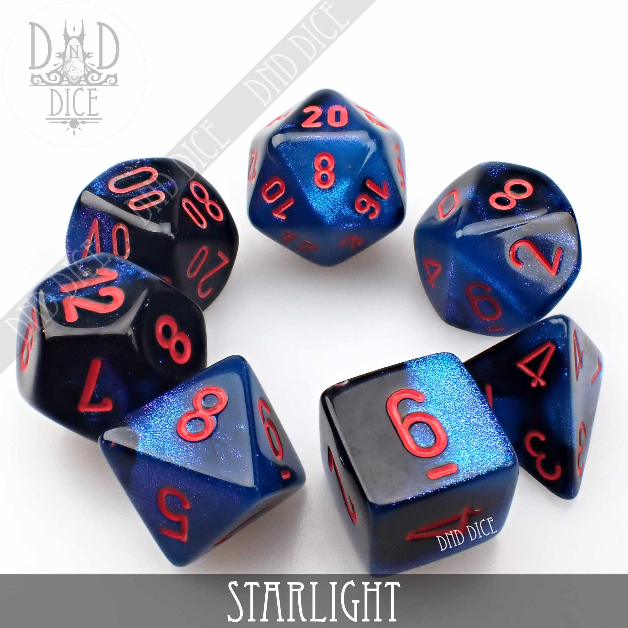 Gemini Starlight Dice Set - Bards & Cards