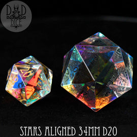 Stars Aligned Glass 30mm D20 (Gift Box) - Bards & Cards