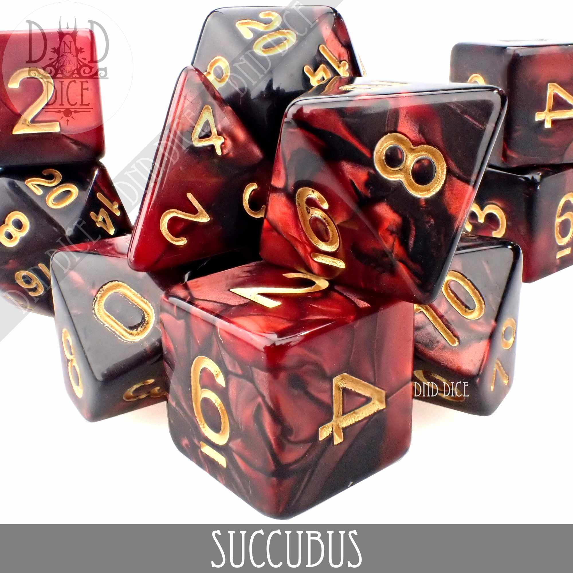 Succubus 7 or 11 Dice Set - Bards & Cards