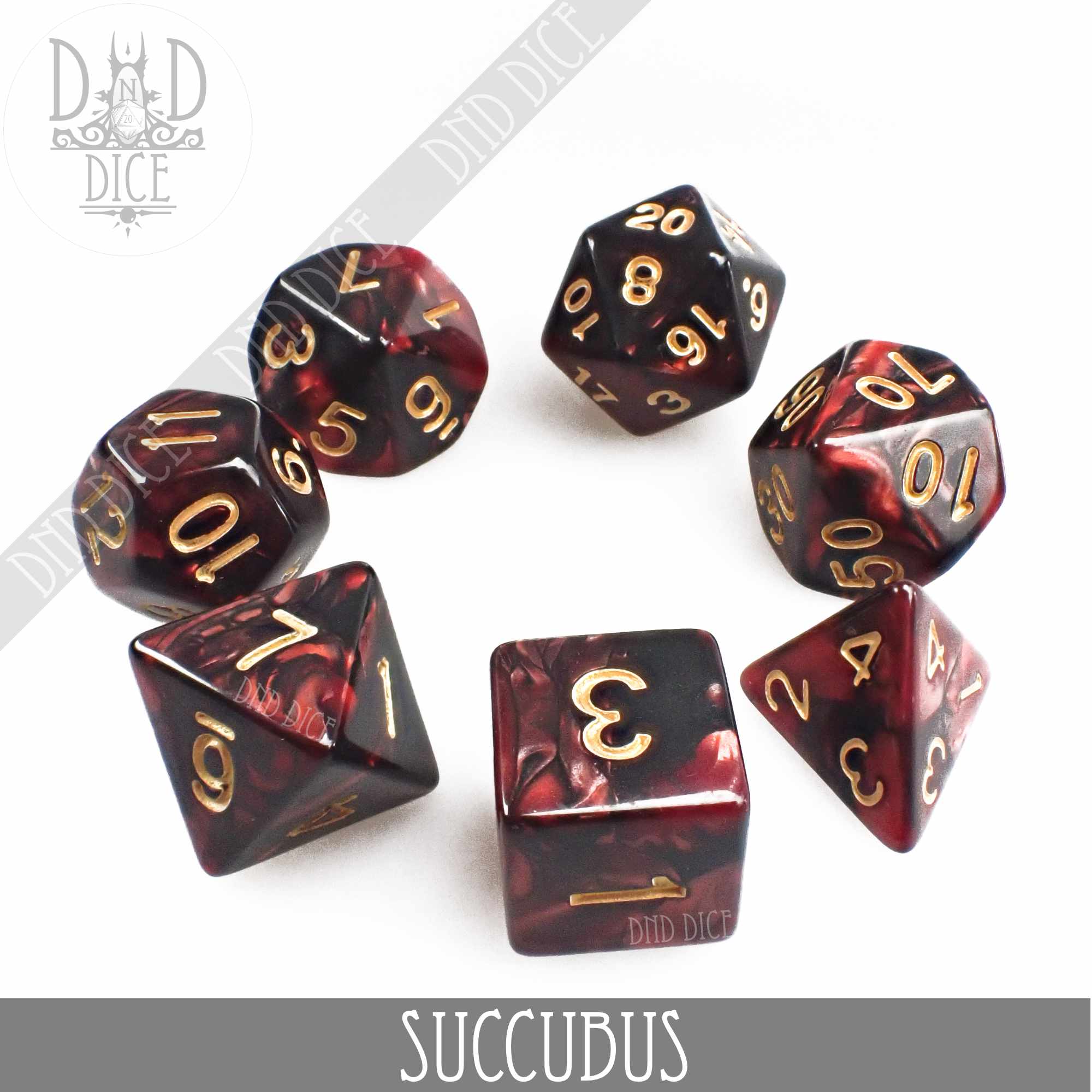 Succubus 7 or 11 Dice Set - Bards & Cards