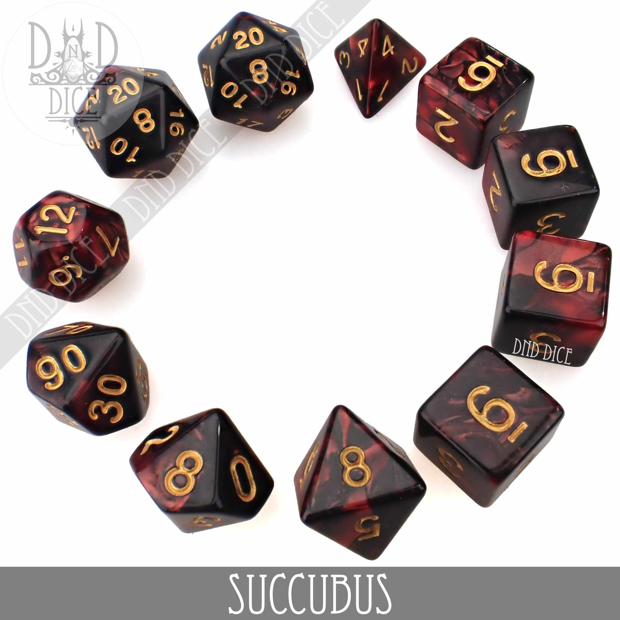 Succubus 7 or 11 Dice Set - Bards & Cards