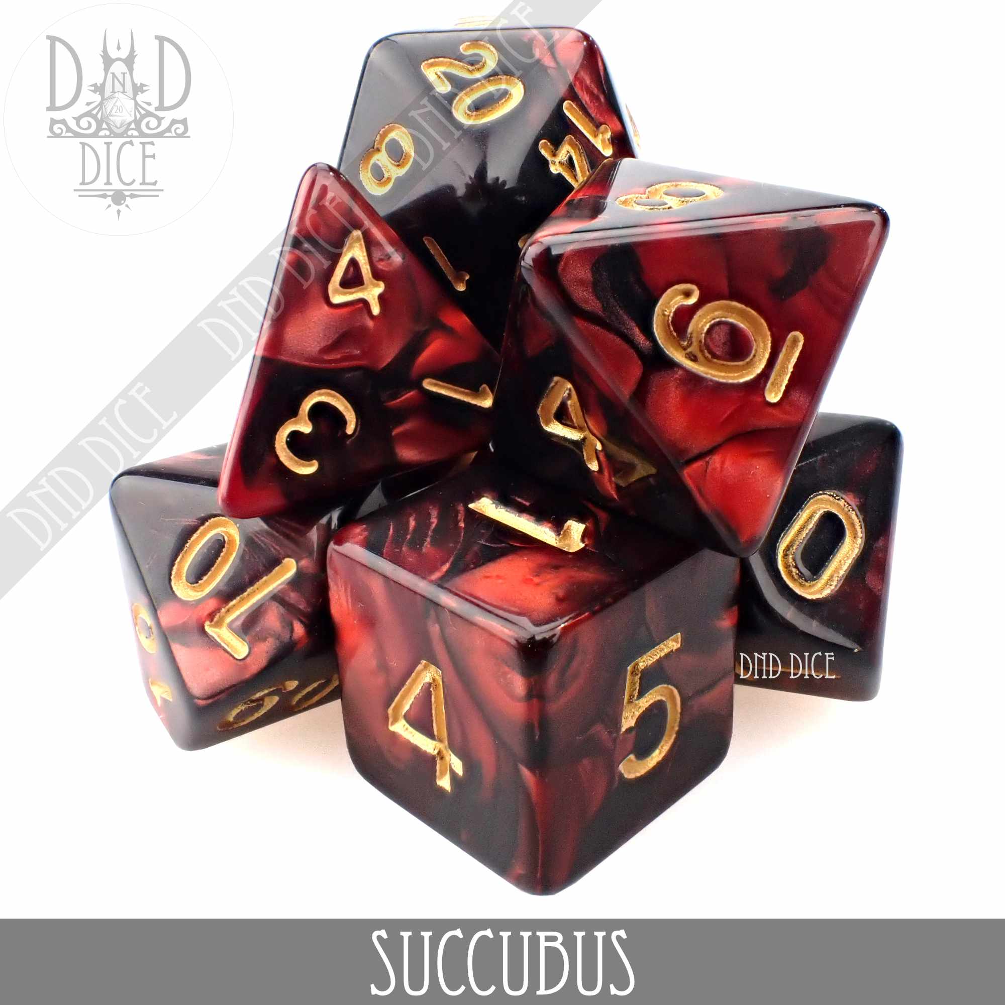 Succubus 7 or 11 Dice Set - Bards & Cards