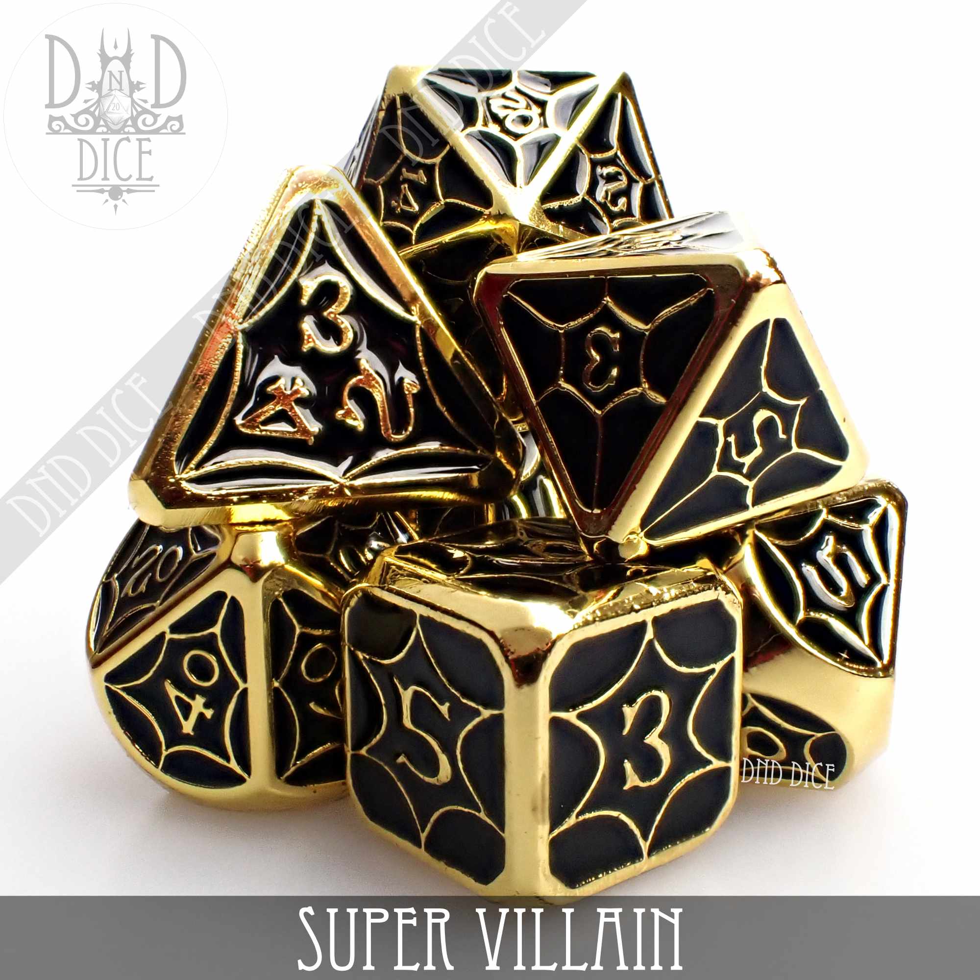 Super Villain Metal Dice Set - Bards & Cards