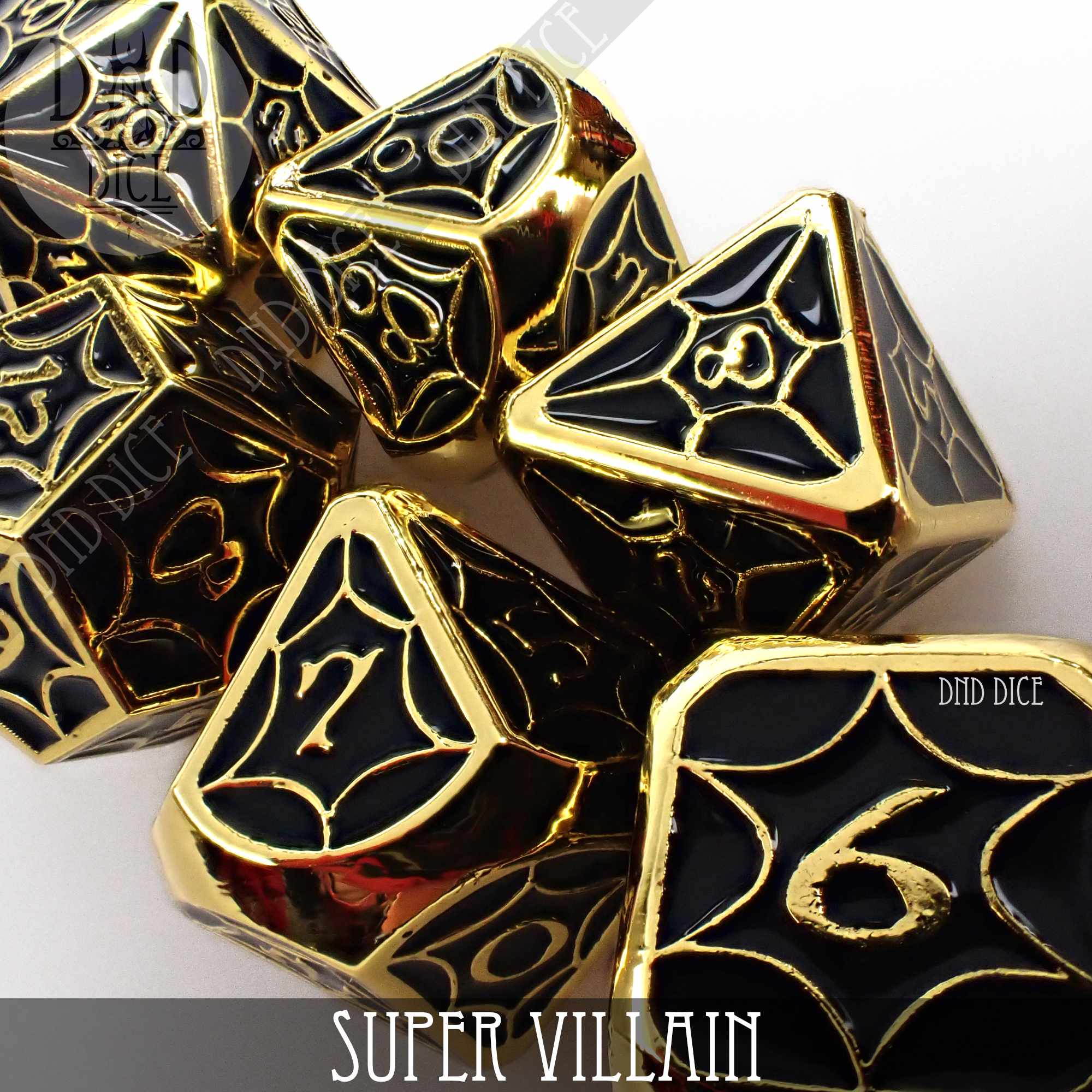 Super Villain Metal Dice Set - Bards & Cards