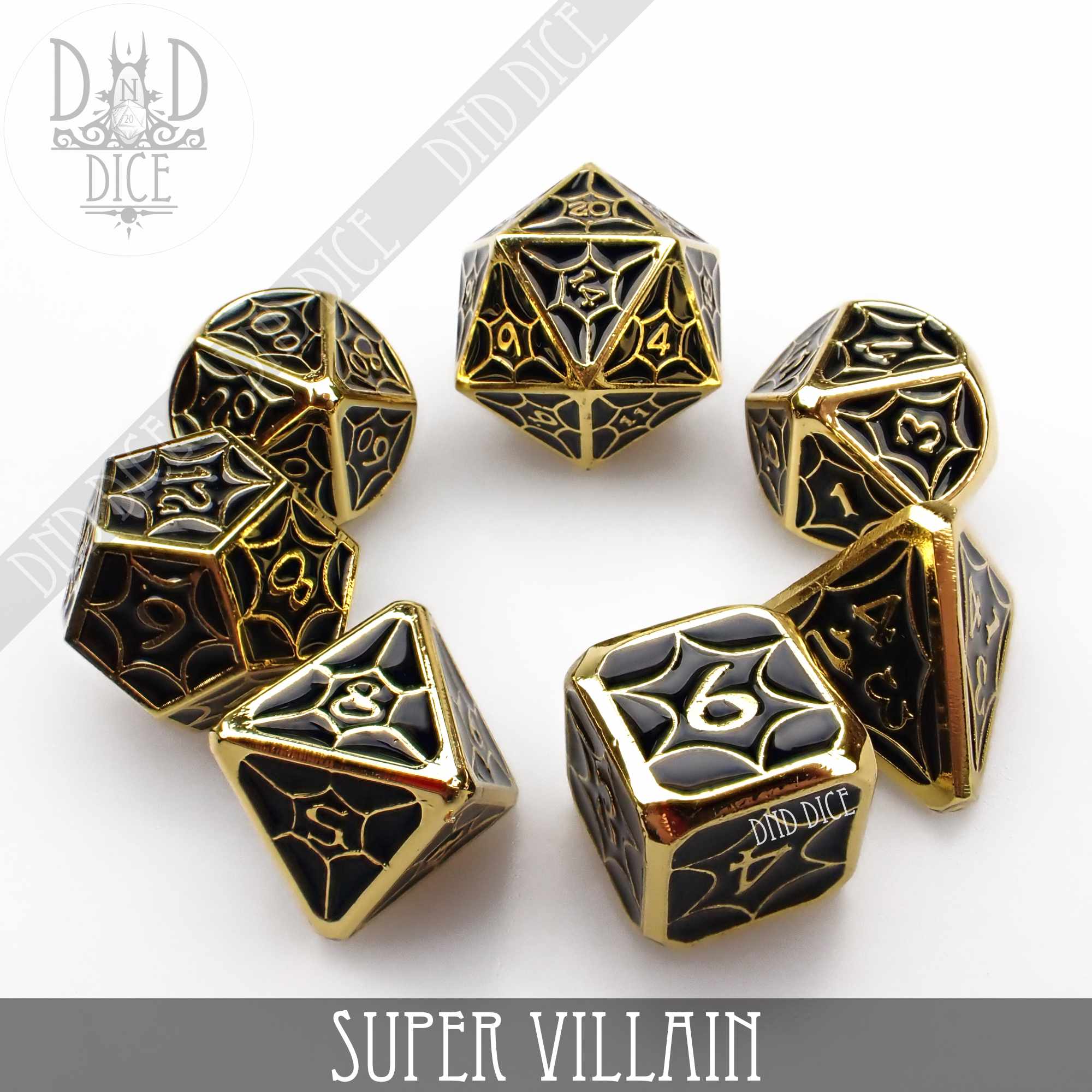 Super Villain Metal Dice Set - Bards & Cards