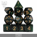 Terra Galaxy 7 or 11 Dice Set - Bards & Cards